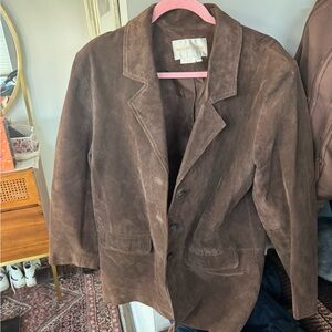 Women’s Vintage Chocolate Brown 100% Suede Jacket size 12